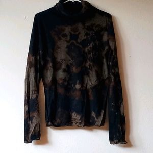 Acid-Washed Black Turtle-Neck